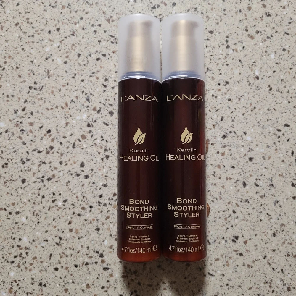 2 L'ANZA Keratin Healing Oil Bond Smoothing Styler 4.7 oz Each Anti Humidity